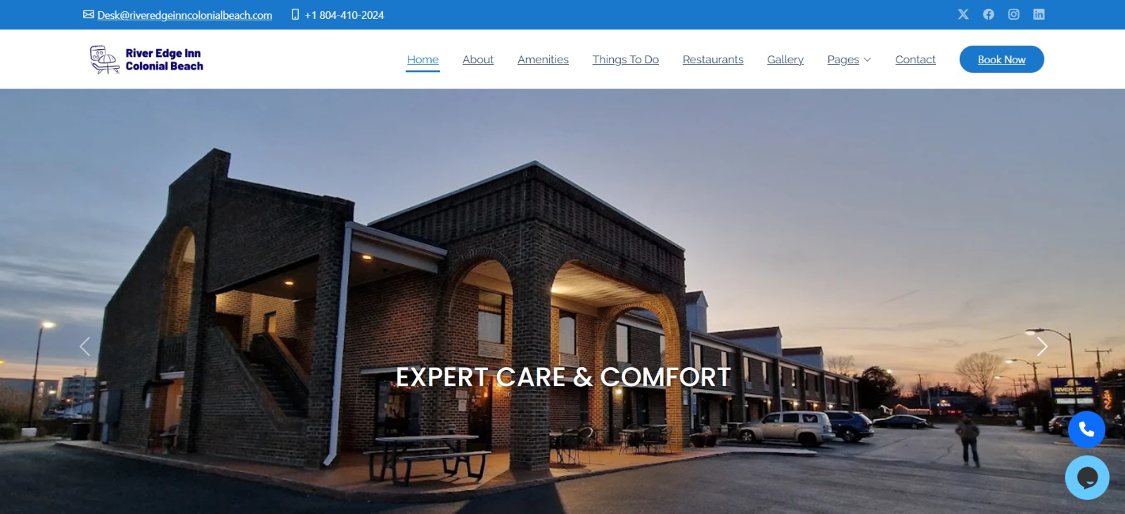 Colonial Beach River Edge Inn Website